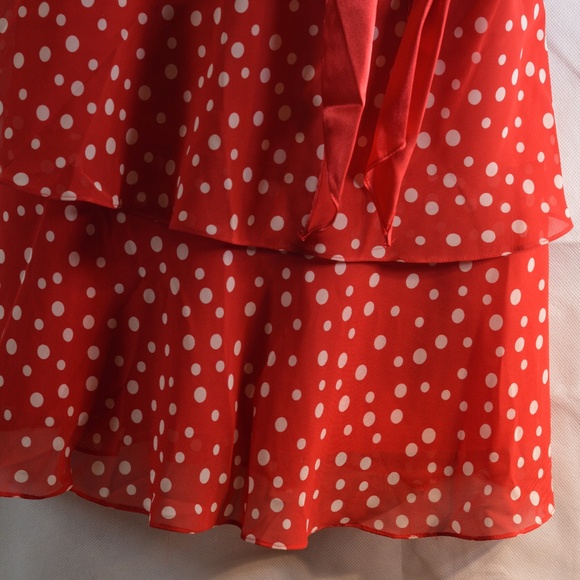 Liz Claiborne Red White Polka Dot Dress SZ 10 - Picture 5 of 7
